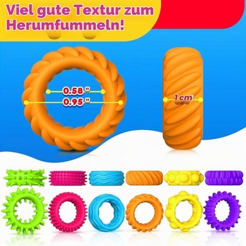 Fidget Ring hračky pre deti i dospelých, 18 dielov senzorické hračky pre autizmus, antistresové hračky