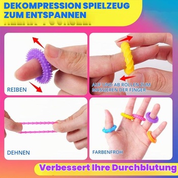 Fidget Ring hračky pre deti i dospelých, 18 dielov senzorické hračky pre autizmus, antistresové hračky