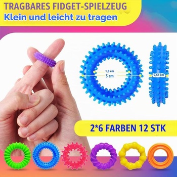 Fidget Ring hračky pre deti i dospelých, 18 dielov senzorické hračky pre autizmus, antistresové hračky