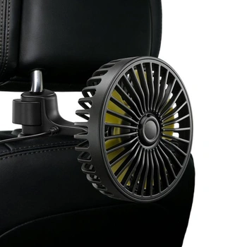 USB ventilátor do auta na zadné sedadlo, otočný o 360 °