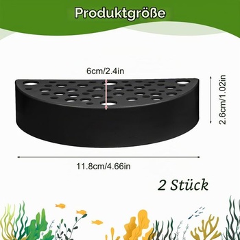 TIESOME 2dílný plastový úkryt na krevety, kreativní podzemní úkryty na krevety, půlkruhová jeskyně