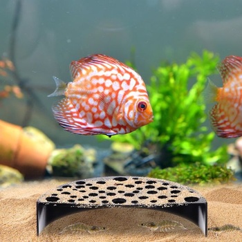 TIESOME 2dílný plastový úkryt na krevety, kreativní podzemní úkryty na krevety, půlkruhová jeskyně