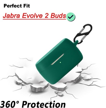 Silikónové puzdro pre Jabra Evolve 2 Buds, nárazuvzdorné ochranné puzdro pre Jabra Evolve 2 Buds