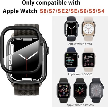Kompatibilný kryt s ochranou displeja pre Apple Watch Series 6/5/4 SE 2 44mm [Vyzerá ako púzdro