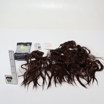 FESHFEN Clip in Extensions, 4ks 50 cm Celohlavové predlžovanie vlasov so sponkami Syntetické