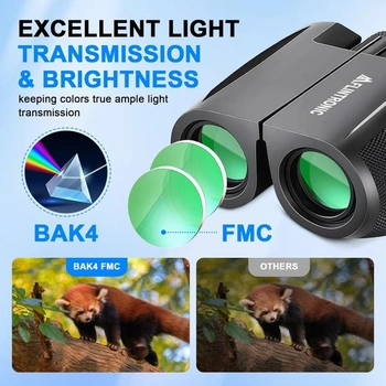 Kompaktní dalekohled flintronic 12x25, HD dalekohled pro děti i dospělé, BAK4 HD hranol + objektiv