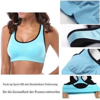Dámska športová podprsenka ANGOOL s racerback push-up korzetom a vystužením, čierna + šedá, veľkosť S