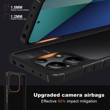 Priehľadný kryt pre Xiaomi Redmi Note 13 4G, kryt na telefón s ochranou displeja, mäkký silikónový