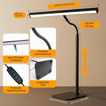Klavírní lampa Lustaled LED 7W černá