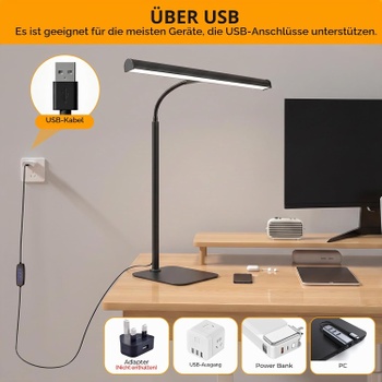 Klavírní lampa Lustaled LED 7W černá