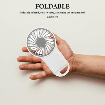 Prenosný mini ručný ventilátor Cabilock, dobíjací cez USB, tichý, 3 rýchlosti, tichá prevádzka pre