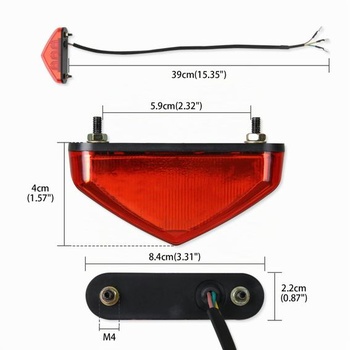 DREAMIZER Zadné brzdové svetlo na motocykel, 12V 9 LED s označením E, univerzálne brzdové svetlo pre