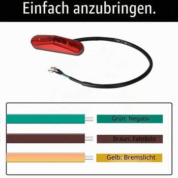 DREAMIZER Zadné brzdové svetlo na motocykel, 12V 9 LED s označením E, univerzálne brzdové svetlo pre