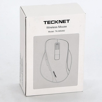 Bezdrátová myš TECKNET Bluetooth, 2.4G+2*BT ergonomická bezdrátová myš, dobíjecí šedá