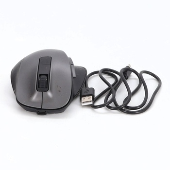 Bezdrátová myš TECKNET Bluetooth, 2.4G+2*BT ergonomická bezdrátová myš, dobíjecí šedá