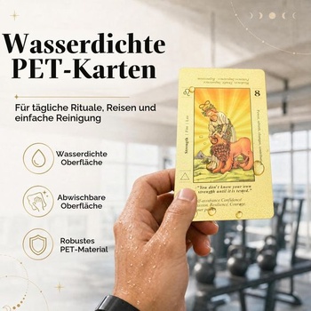 Černo-zlatý tarot angličtina, 78 PET karet, vodotěsné černé nebeské těleso