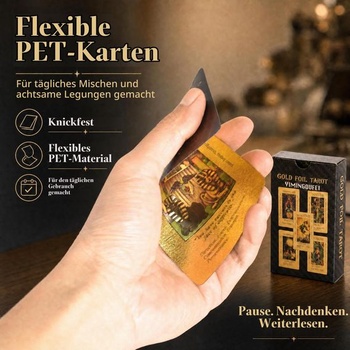 Černo-zlatý tarot angličtina, 78 PET karet, vodotěsné černé nebeské těleso
