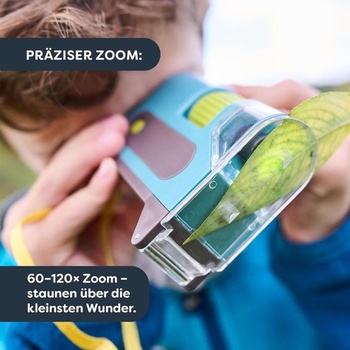 Dětský kapesní mikroskop HABA Terra – Mini mikroskop pro děti se zoomem a dvojitým osvětlením,