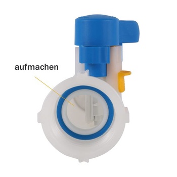 Adaptér na IBC nádrž 60 mm na 60 mm s klapkou pro nádrž na dešťovou vodu, sud na dešťovou vodu,
