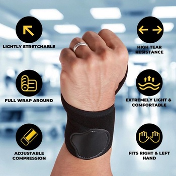 Bandáž zápästia NEOtech Care Wrap - elastická, priedušná tkanina - nastaviteľný kompresný popruh -