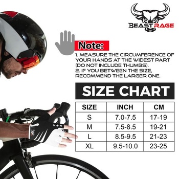 Cyklistické rukavice BEAST RAGE s půlprsty pro muže a ženy, s gelovým polstrováním, protiskluzové,