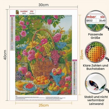 MAXBYE diamantová maľba pre dospelých, kompletná sada pre DIY diamantové umenie s bohatou kvetinovou a