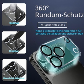 Ochranné tvrdené sklo IMBZBK pre iPhone 18 Pro Max, balenie 3+3 kusov, pre iPhone 18 Pro Max - čierne,