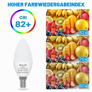 ORALUCE E14 LED žiarovka v tvare sviečky, teplá biela, 5 wattov, 6500K, E14, balenie po 6 ks