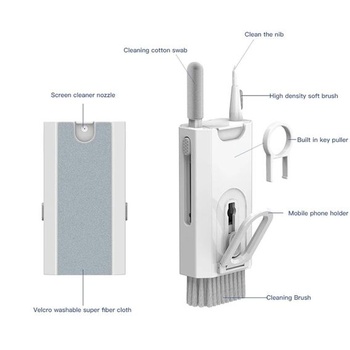 Generická čisticí sada 8 v 1 pro klávesnici, smartphone, iPad a AirPods, multifunkční čisticí pero