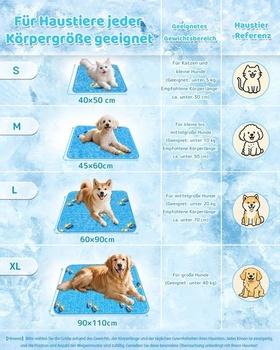Chladiaca podložka pre psov, Chladiaci pelech pre psov 40×50CM S | Novinka 2026 | Samochladiace,