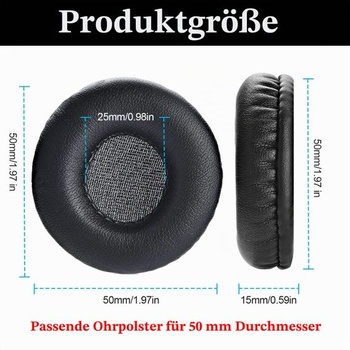 Yizhet 1 pár 50mm okrúhlych náhradných náušníkov z umelej kože