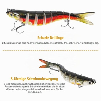 5 woblerov na šťuky, 14cm/26g nástrahy na šťuky, realistické plavecké woblery