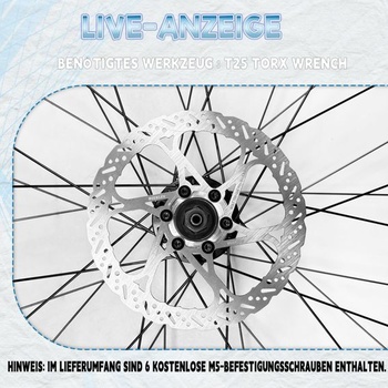 140mm 6-dierový brzdový kotúč, sada 2 kusov, jazdné brzdové kotúče s 12 skrutkami pre bicykel,