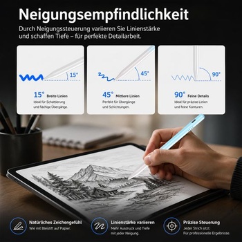 Stylus pre iPad pre Apple iPad 2018-2026 s rýchlym nabíjaním/odmietaním dlane, gradientne modrá