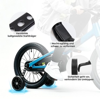 Univerzálne pomocné kolieska pre detské bicykle, čierna