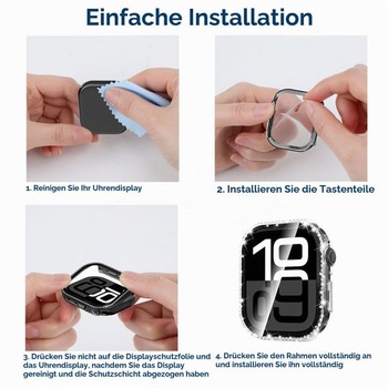 Súprava 5 ochranných puzdier Simpeak kompatibilných s Apple Watch Series 11/10 46 mm, diamantové