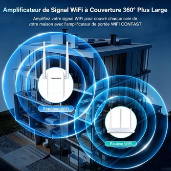 COMFAST Vysoce výkonný WiFi opakovač N300Mbps WiFi opakovač, kompatibilní se všemi internetovými