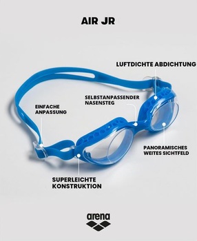 ARENA Unisex detské plavecké okuliare Air Jr (1 balenie) NS MODRÁ-MODRÁ