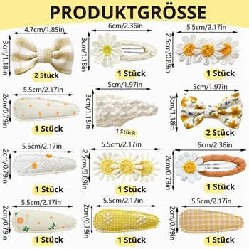 Sponky do vlasov pre bábätká pre jemné vlasy, 10-14 kusov, krémovo žlté