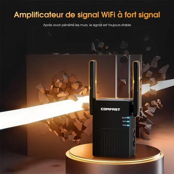 COMFAST Vysoce výkonný WiFi opakovač AC1200 Dvoupásmový WiFi opakovač