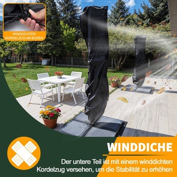 Ochranný kryt na slnečník Enzeno 3-3,5 m, kryt na slnečník 190x30/50 cm