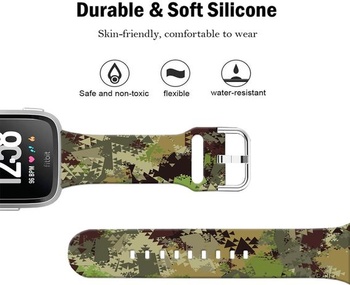 Mäkký silikónový športový remienok s kresleným vzorom s priemerom 23 mm kompatibilný s Fitbit Versa