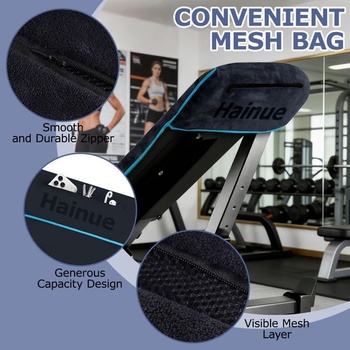 Hainue uterák do posilňovne, 120x50cm mikrovláknový fitness uterák, protišmykový, rýchloschnúci s