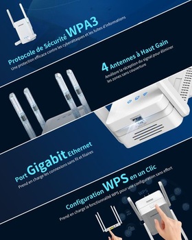 COMFAST AX2700Mbps Vysoce výkonný WiFi opakovač, WiFi 6 Dual-Band