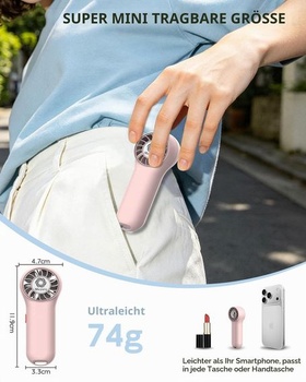 Mini ručný ventilátor, prenosný vreckový ventilátor so šnúrkou, ultraľahké dobíjacie ventilátory, USB
