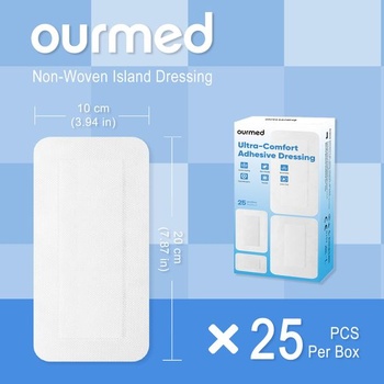 Sterilní náplasti na rány Ourmed 10 x 20 cm, samolepicí sterilní obvaz na rány se silnou
