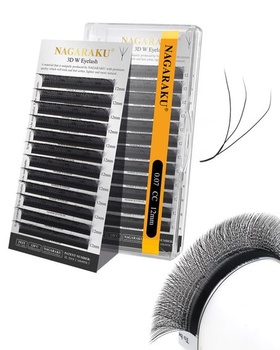 Řasy NAGARAKU 3D W, 0,07 CC, 12 mm, ruské pre-faned…