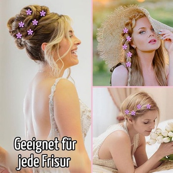 Mezrkuwr 10 kusů fialových mini květinových sponek do vlasů s kamínky, roztomilé sponky do vlasů,