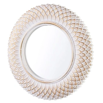 Nástenné zrkadlo, okrúhle biele HiempTru 24 cm