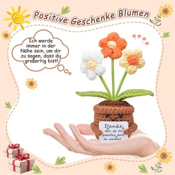 Mwmoeen Pocket Hug Pozitívny kvet, Vtipné pletené vreckové tulipány, Pozitívne kreatívne pletené